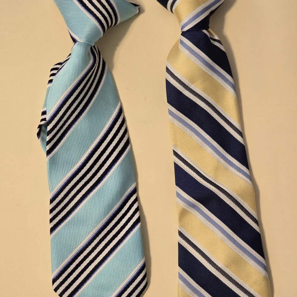 Kids Striped Blue and Yellow Ties Set